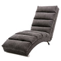 Ergonomic Linen Massage Chaise Lounge with Remote Control, Dark Gray, Electric Massage Lounger with 5 Modes