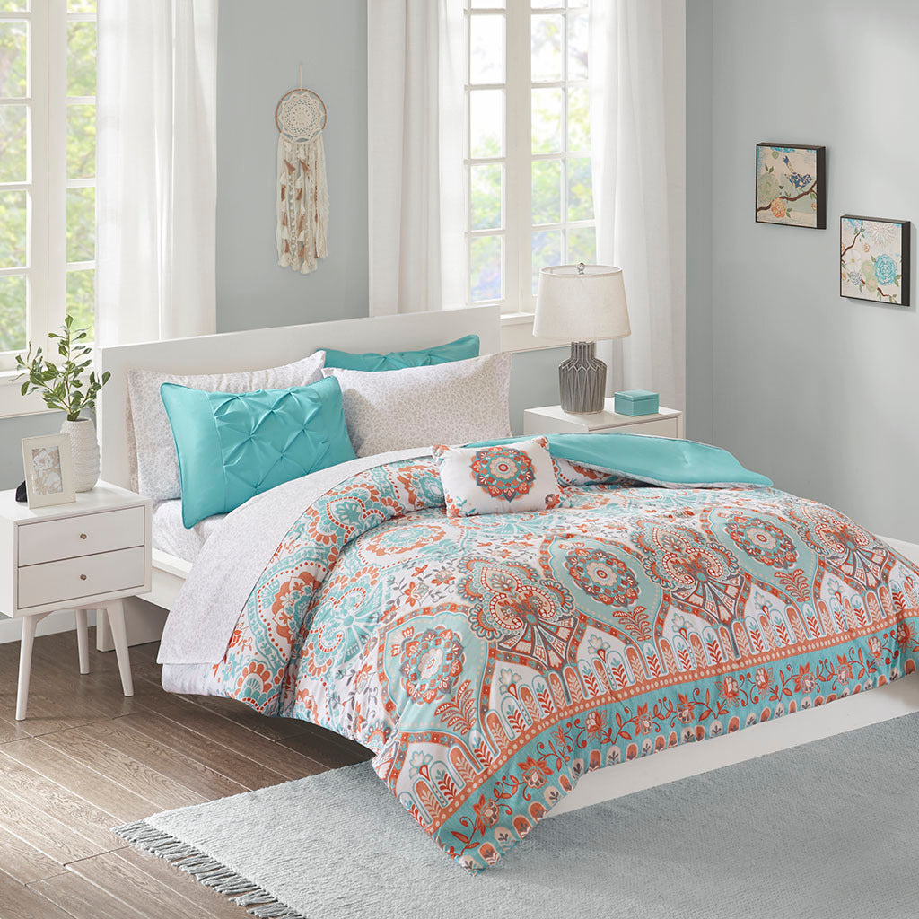 Twin XL Boho Comforter Set with Bed Sheets
