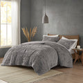 King/Cal King Ruched Fur Down Alternative Comforter Set