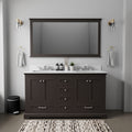 Espresso Double Bath Vanity 60 in. W x 22 in. D, with Cultured Marble Top
