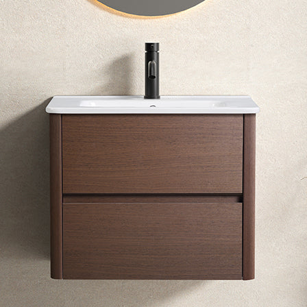 23x18x19 Inch Black Brown Wall-Mounted Bathroom Vanity – Easy to Assemble with Numbered Panels, Soft-Close Drawer, Scratch-Resistant Finish for Modern Bathroom Storage without sink