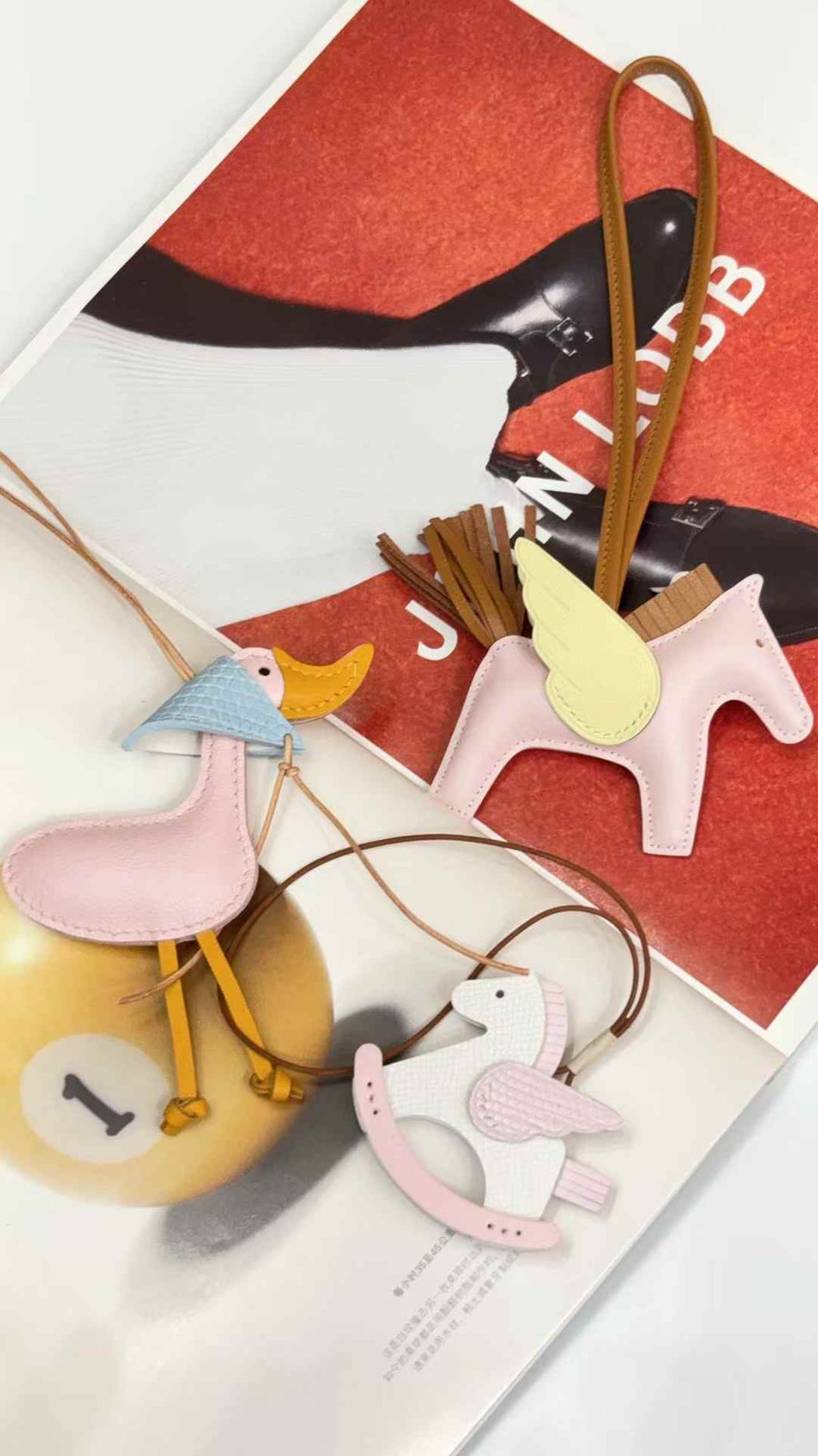 Luxury handcrafted，Cute keychains and backpack charms made.,of genuine leather 钥匙、背包手工真皮挂件