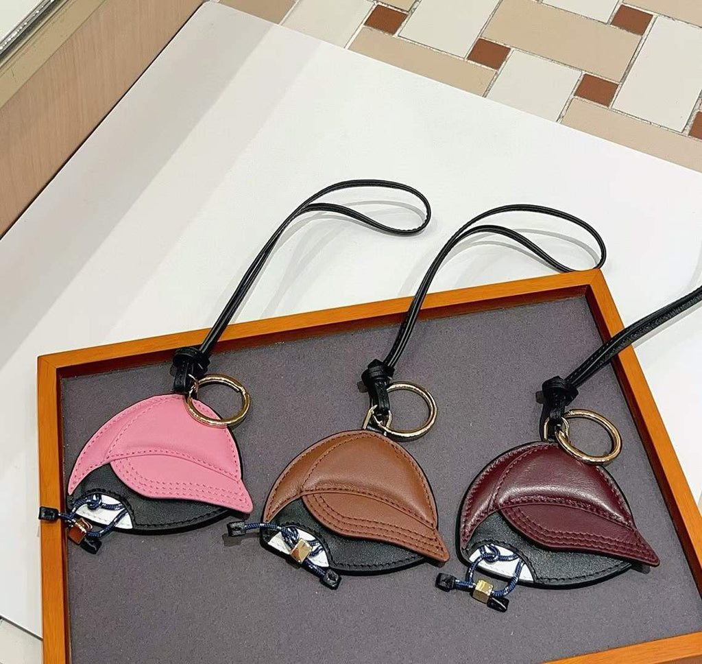 Luxury handcrafted,..Cute keychains and backpack charms made of genuine leather 钥匙、背包手工真皮挂件.（副本）