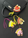 Luxury handcrafted .Cute keychains and backpack charms made of genuine leather 钥匙、背包手工真皮挂件，