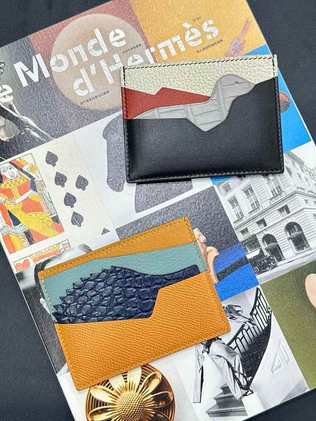 Luxury handcrafted.Cute Wallet, card holder, leather purse ，made of genuine leather 钱包卡包皮夹