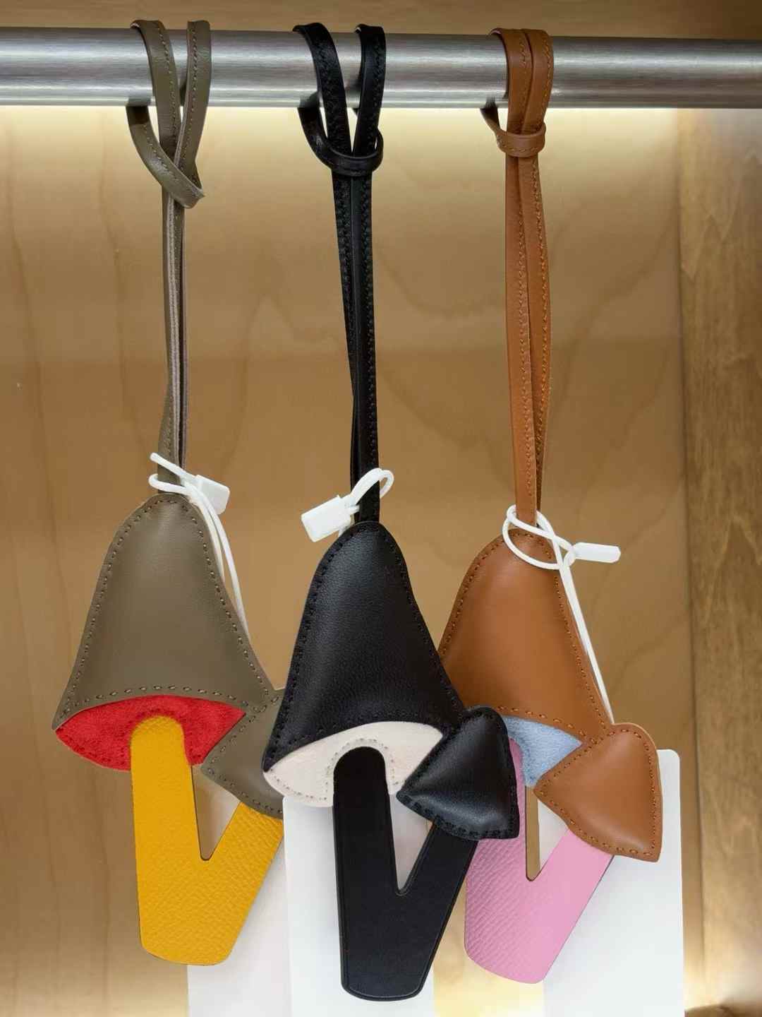 Luxury handcrafted,..Cute keychains and backpack charms made of genuine leather 钥匙、背包手工真皮挂件.（副本）