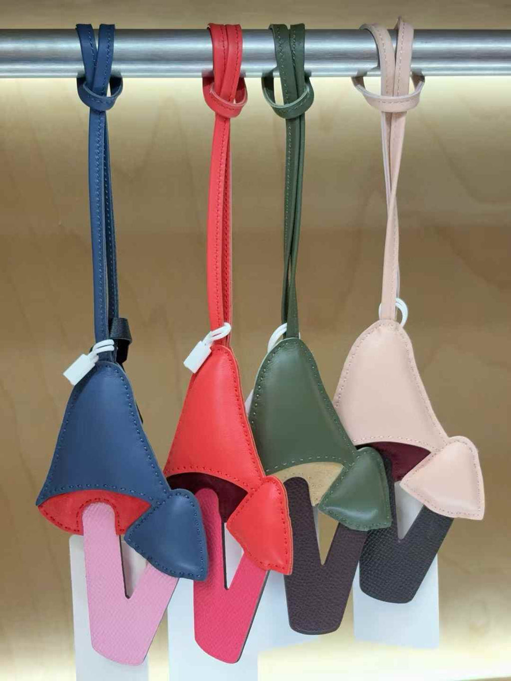 Luxury handcrafted,..Cute keychains and backpack charms made of genuine leather 钥匙、背包手工真皮挂件.（副本）