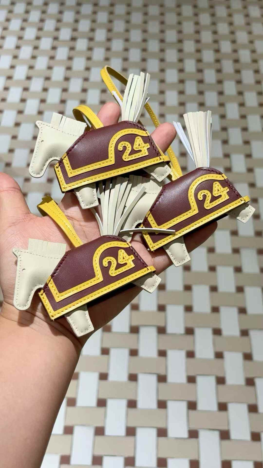 Luxury handcrafted .Cute keychains and backpack charms made of genuine leather 钥匙、背包手工真皮挂件）（副本）（副本）