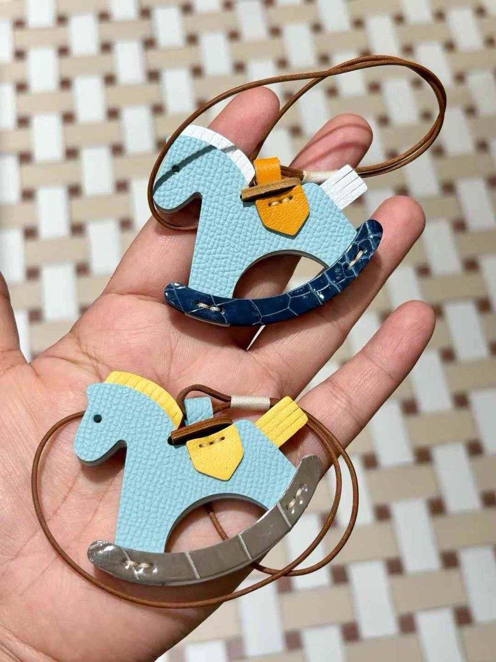 Luxury handcrafted .Cute keychains and backpack charms made of genuine leather 钥匙、背包手工真皮挂件）（副本）（副本）