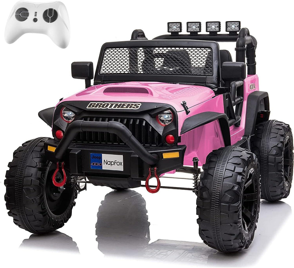 12V Ride on Car Truck with Remote Control, 2 Seater Kids Electric Car, Spring Suspension, 9Ah Battery Powered, 3 Speeds, Double Doors, Music Player