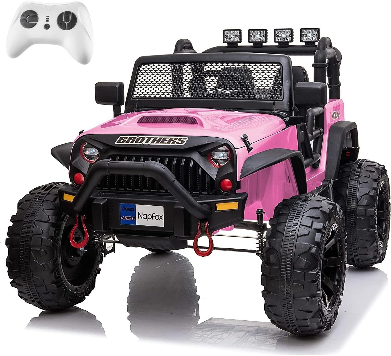 12V Ride on Car Truck with Remote Control, 2 Seater Kids Electric Car, Spring Suspension, 9Ah Battery Powered, 3 Speeds, Double Doors, Music Player