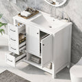 36' Bathroom Vanity with Sink Top, Bathroom Vanity Cabinet with Two Doors and Two Drawers, Solid Wood, Open shelf, MDF Boards, One Package, White (Old Sku:N725P245278K)