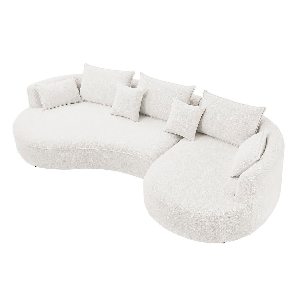 Curved Sofa with Ingenious Shape White(Same Sku:W876S00130)