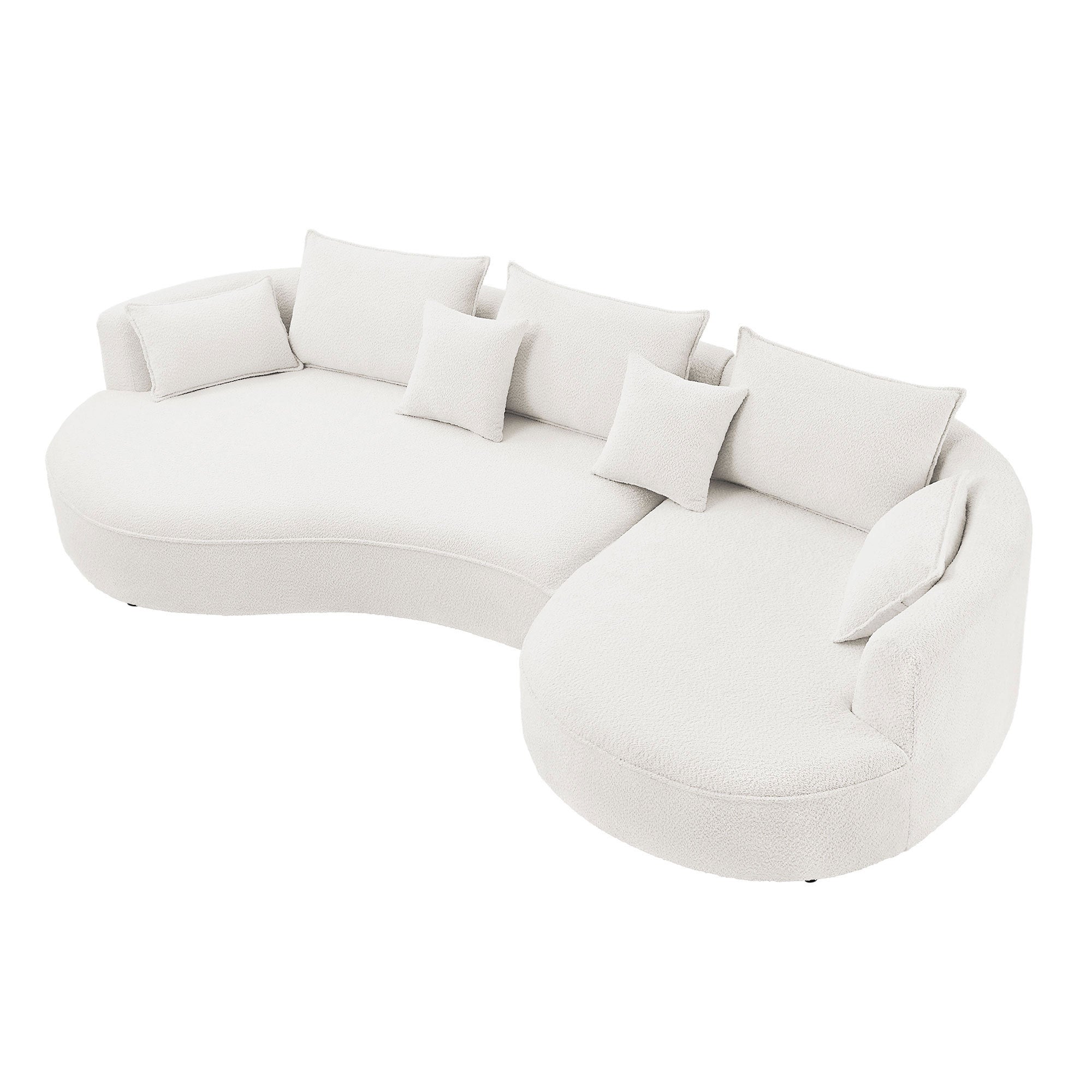 Curved Sofa with Ingenious Shape White(Same Sku:W876S00130)