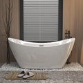 59 'Acrylic freestanding tub, Gloss white,  with chrome overflow and pop-up Drain, CUPC Certified