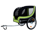 Large Folding Bike Trailer for Dogs – 66LB Capacity All-Terrain Pet Carrier, Durable Steel Frame for Cycling, Jogging, Camping & Outdoor Adventures, Black- Green