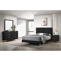Lexie Black/Gold 4-piece Tufted Panel Eastern King Bedroom Set
