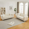 FX 3 seater + 3 seater combo sofa Velvet modern living room sofa with solid wood frame and metal feet, 4 cushions, apartment sofa furniture for living room, living room, office