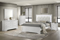 Blaze Upholstered Modern Style 5 Pc Twin Bedroom Set with LED Headboard Made with Wood in White(CA WAREHOUSE)
