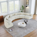 Chenille curved sectional sofa with 6 pillows,Curved Symmetrical Modular Semi Circular Sofa Sectional for bedroom, living room, office for leisure or nap, reading room, and lobby