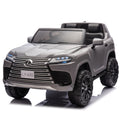 Licensed LEXUS LX600 24V Two-seater Kids Ride On Car W/Parents Control,Seat width 20 inches,2WD,Four-wheel suspension,Bluetooth,MP3,Music,Adjustable volume,Power display,Speeds 1.86-3.11MPH For Kids.