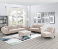 Beautiful 6pcs Modular Sofa Set 4x One Arm Chairs 1x Armless Chair 1x Ottoman Living Room Furniture Blush Pink Morgan Fabric