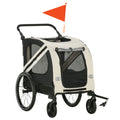 Aosom 2-in-1 Pet Bike Trailer for Small Dogs, Road-Visibility Bicycle Stroller, Weather-Strong Bike Wagon Trailer Sidecar Attachment, White