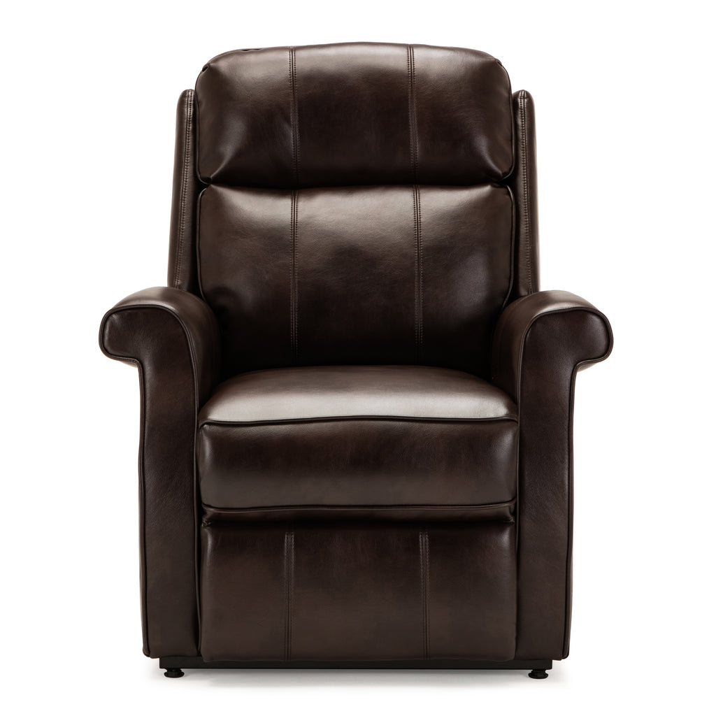 Landis Brown Traditional Lift Chair with Electric Recline Function in Faux Leather