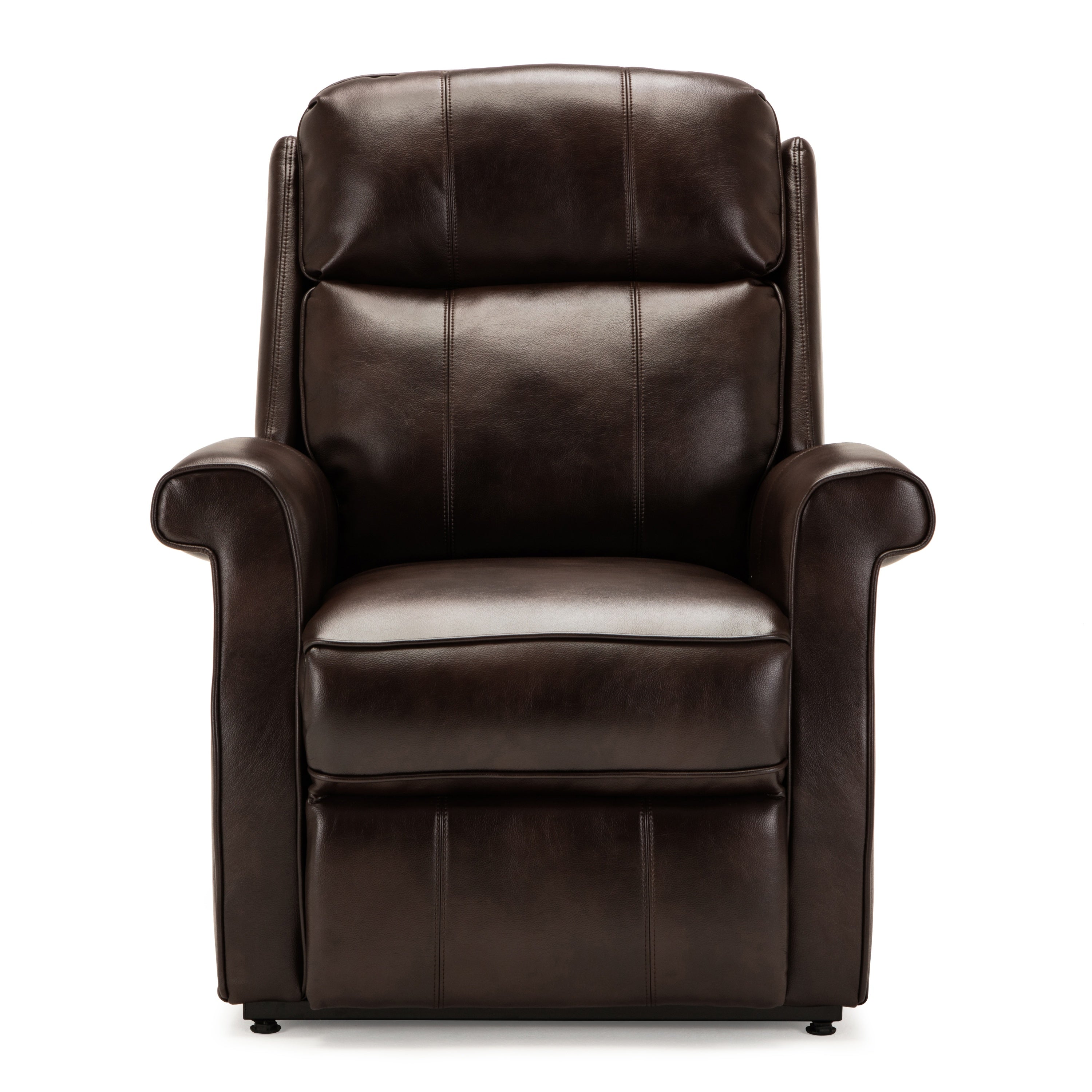 Landis Brown Traditional Lift Chair with Electric Recline Function in Faux Leather