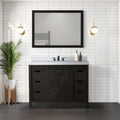 Brown Bath Vanity 48 in. W x 22 in. D, Cultured Marble Countertop and Faucet Set