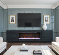89 inch Fireplace TV Stand for TVs up to 100 inches, Black Finish