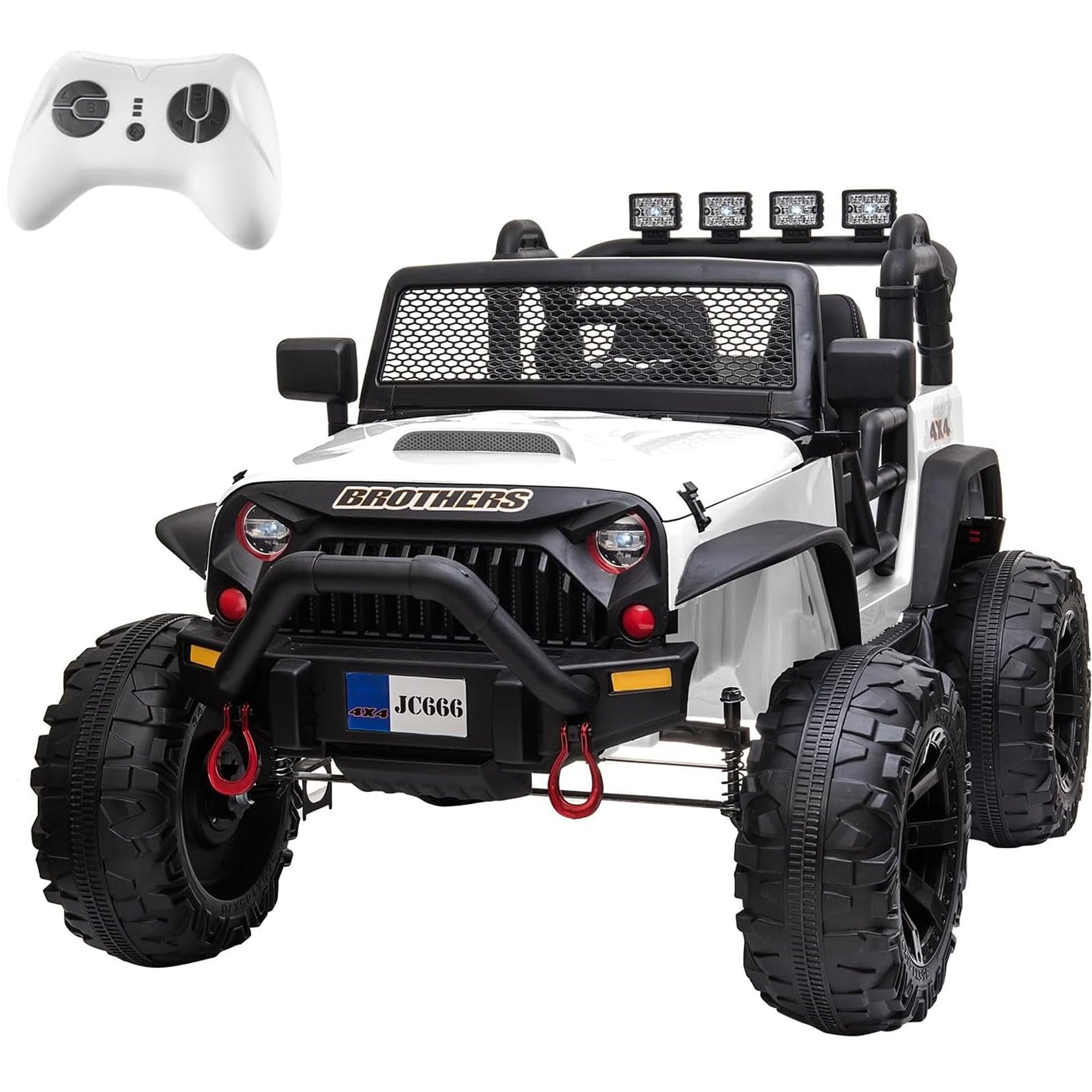 12V Ride on Car Truck with Remote Control, 2 Seater Kids Electric Car, Spring Suspension, 9Ah Battery Powered, 3 Speeds, Double Doors, Music Player