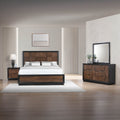 Houston Traditional Style King 4 Piece Bedroom Set in Walnut