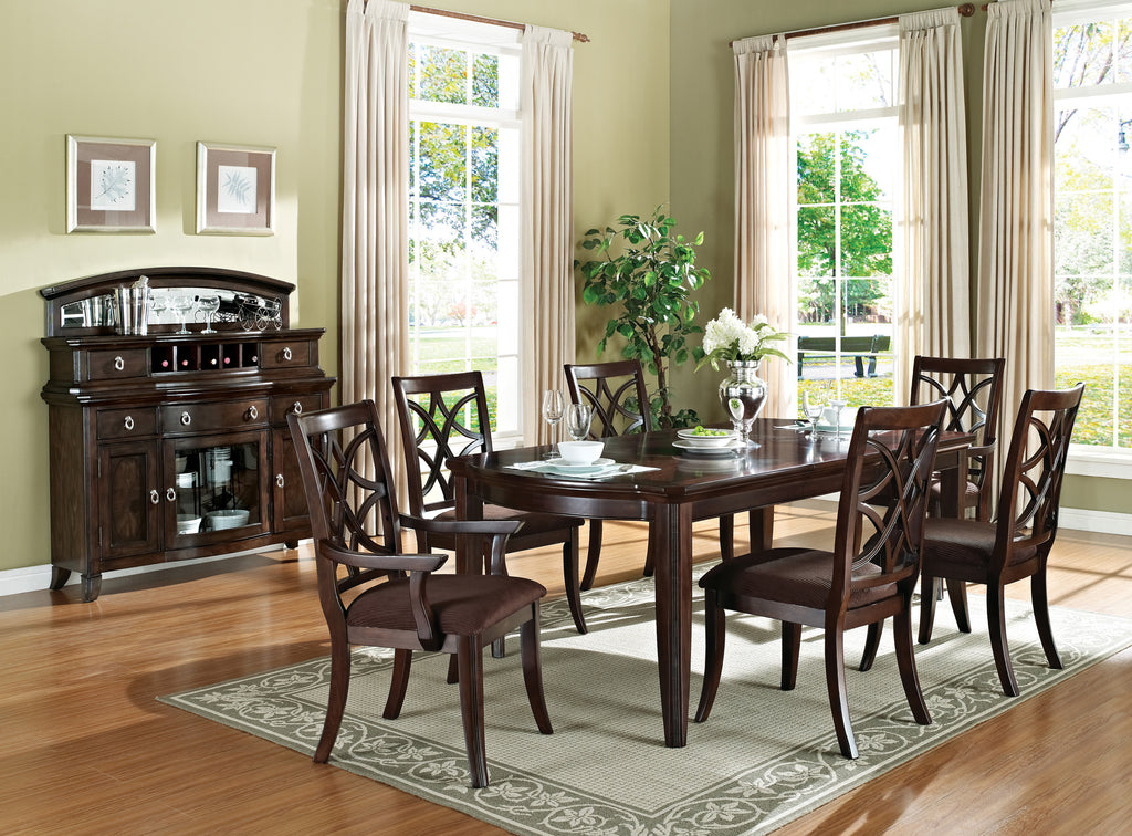Keenan Dark Walnut Finish Dining Table w/1 Leaf