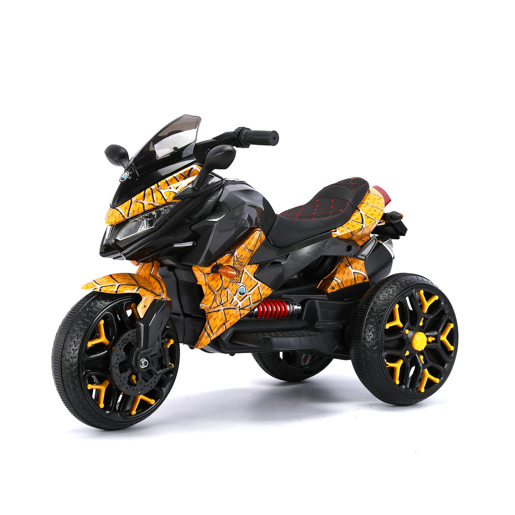 Kids Motorcycle Ride-On Motorcycle 3-Wheels Battery Powered Motorbike  Rechargeable 12 V kids  ride on toy with PU seat Training  Wheels/manual throttle/ drive by hand /Lighting  wheels