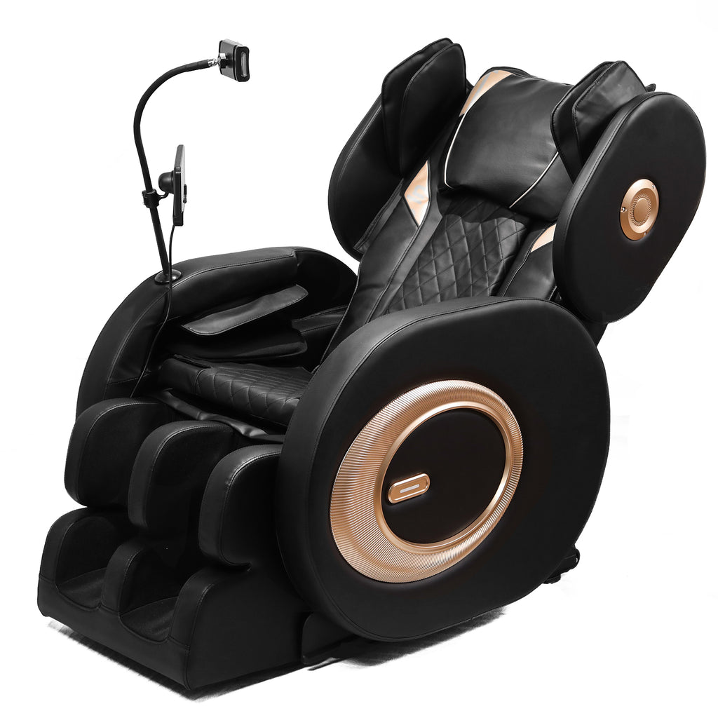 2025 Black Automatic Massage Chair Recliner with Zero Gravity and Full Body Air Pressure