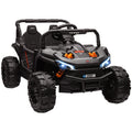 Qaba 12V Kids UTV, Battery Powered Ride on Truck, 3.7 MPH Off-Road Electric Car with Remote Control, 4-Wheel Suspension, LED Headlights, 3 Speeds, Horn & Music, for Boys and Girls, Black