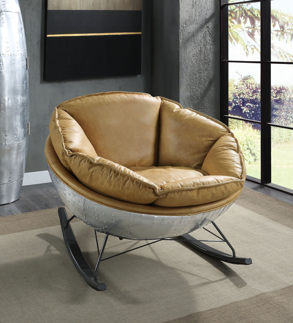 Pippin Morocco Top Grain Leather Rocking Chair