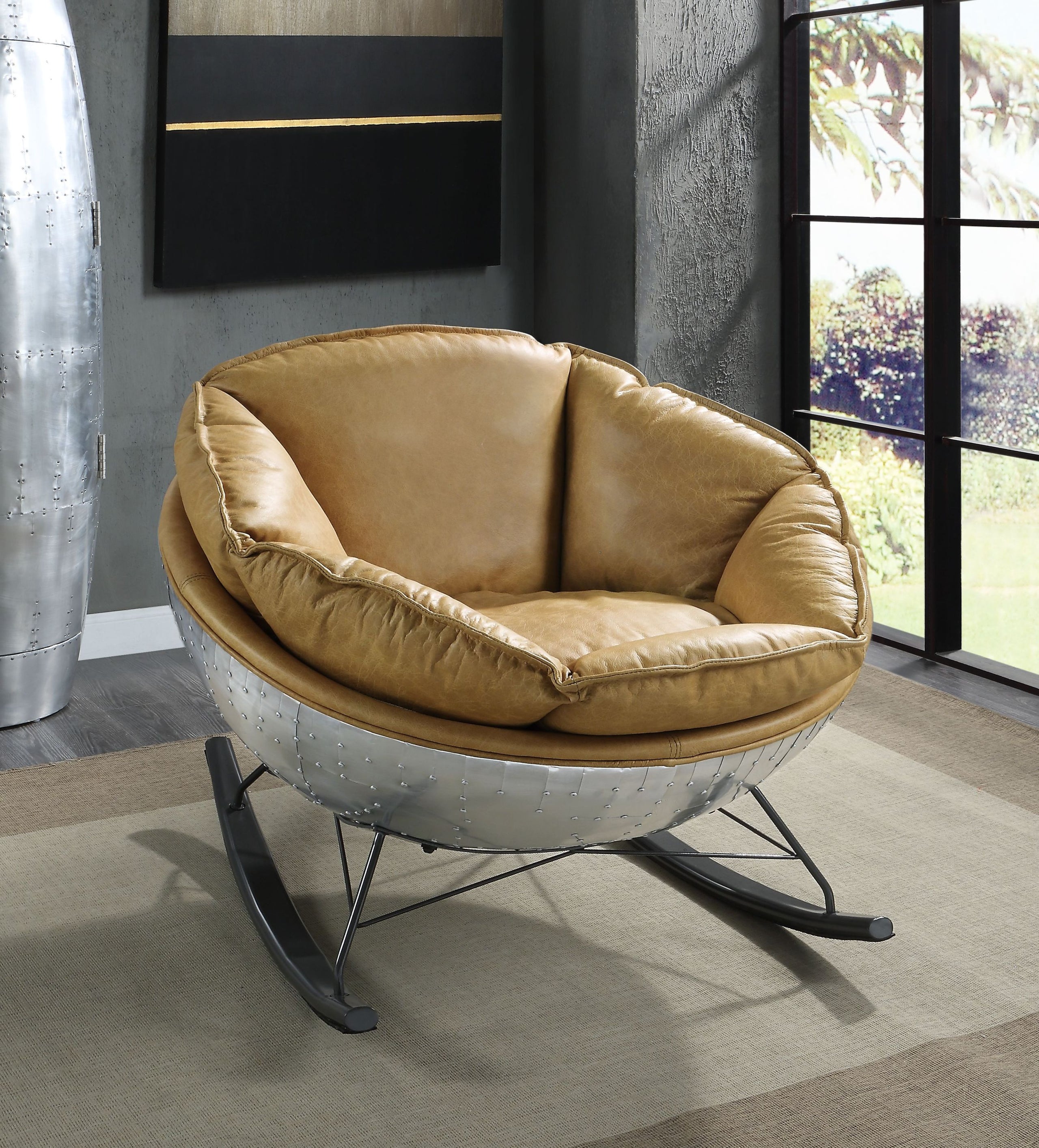 Pippin Morocco Top Grain Leather Rocking Chair