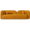 Donna Japandi Style Boucle Sofa with Comfort and Style in Dark Yellow Rustic Finish 93 x 35 x 29.5 inches
