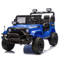 24V Two-seater Kids Ride On Electric Truck Car W/Parents Control,2wd,Four-wheel Suspension, 8.66in Ground Clearance, LED & Searchlights, Bluetooth, Music, Provide 3.11-4.97MPH Speed For Kids  Aged 2-6