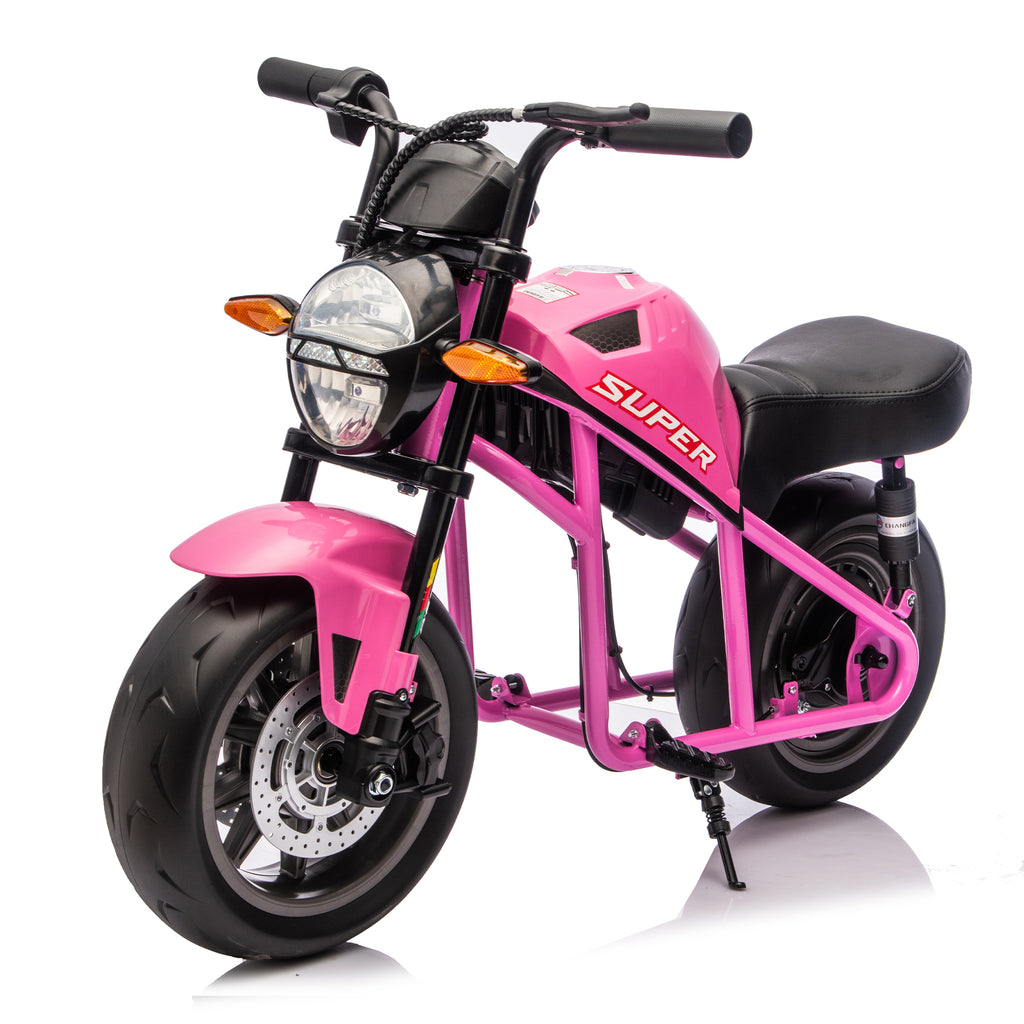 24V300W Kids Ride On XL Electric Toy Muscle Motorcycle,High-Speed Hub Motor,14in Widen EVA Wheels,Twist Grip Throttle, Speed up to 11.18MPH,Dual Suspension,Music&Light, Long Life Battery For Kids 6+