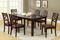 Transitional Style 7pc Dining Table Set 1x Table 6x Chair Microfiber Padded Seat Cross Back Seat Espresso Finish