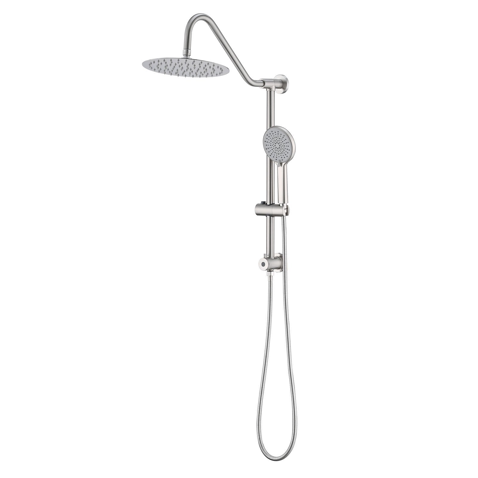 Shower Head with Handheld Shower System with 10' Rain Shower Head