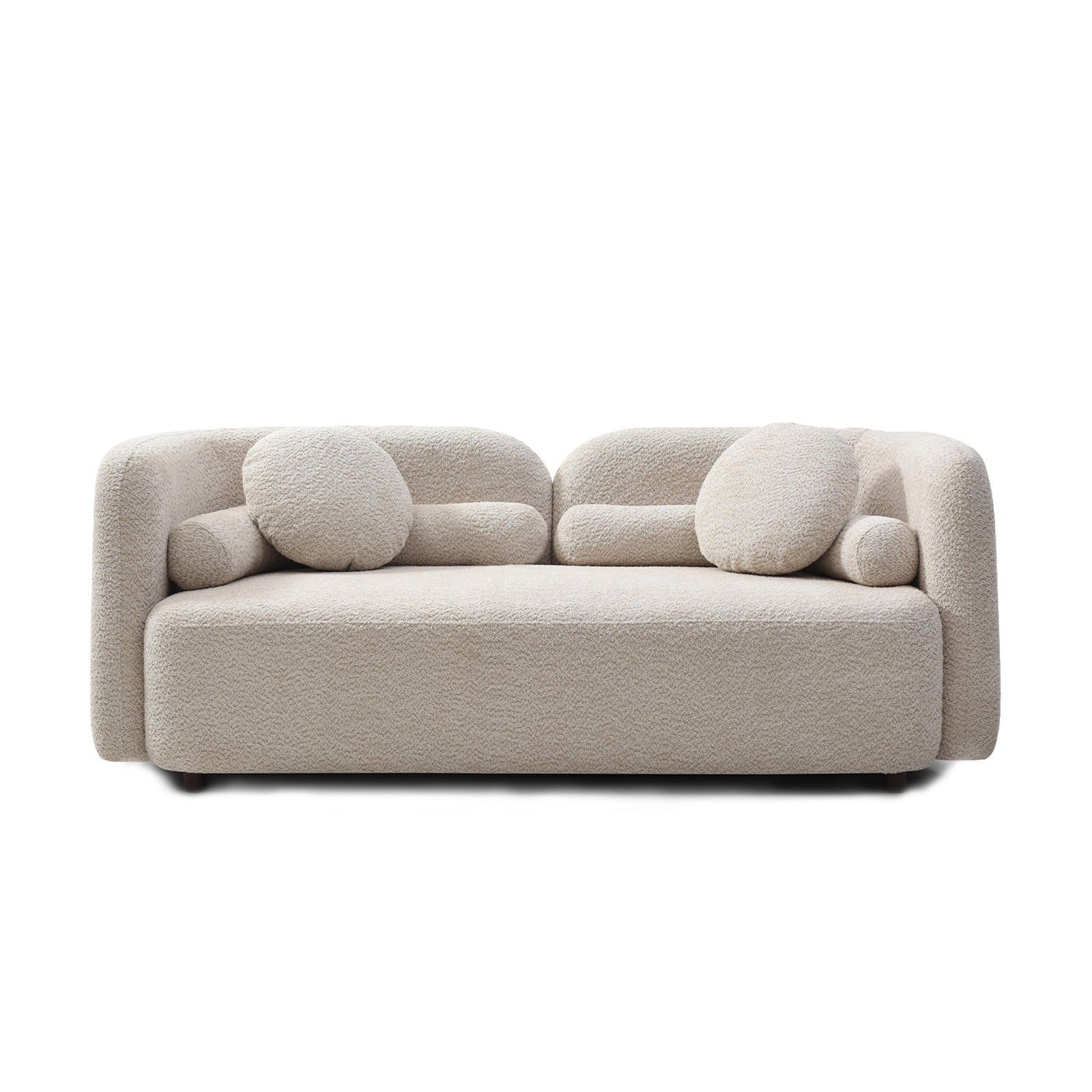 Luxury Modern Sofa Couch for Living Room, Light Beige Boucle Upholstered Cloud Couch for Apartment Home Office, 2 Seater