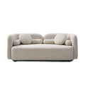 Luxury Modern Sofa Couch for Living Room, Light Beige Boucle Upholstered Cloud Couch for Apartment Home Office, 2 Seater