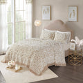 Tufted Cotton Chenille Medallion Fringe Coverlet Mini Set Taupe Full/Queen