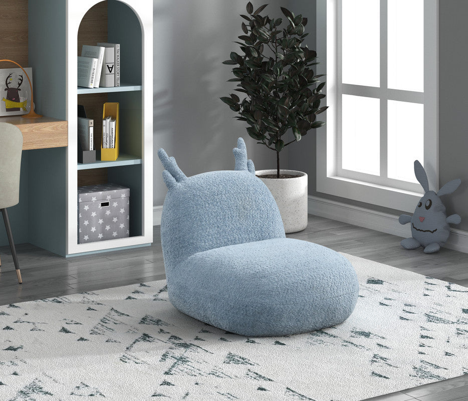 Weston 21.5'W Blue Chenille Deer-Shaped Kids Chair