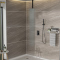 Dual Shower Head - 16 Inch Ceiling Mount Square Shower System with Rough-in Valve, Oil Rubber Bronze Finish