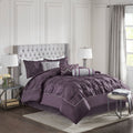 7 Piece Tufted Comforter Set Plum Full